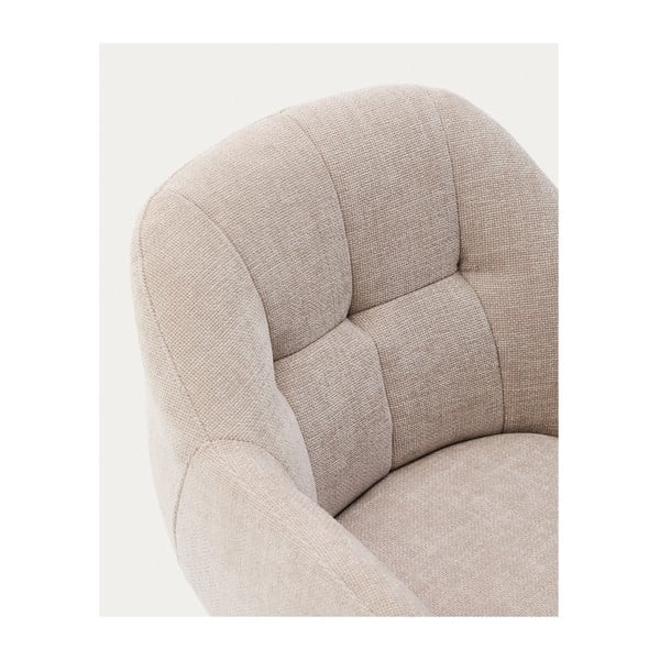 Bež podstavljena blagovaonska stolica s naslonima za ruke Dorina – Kave Home-image-3