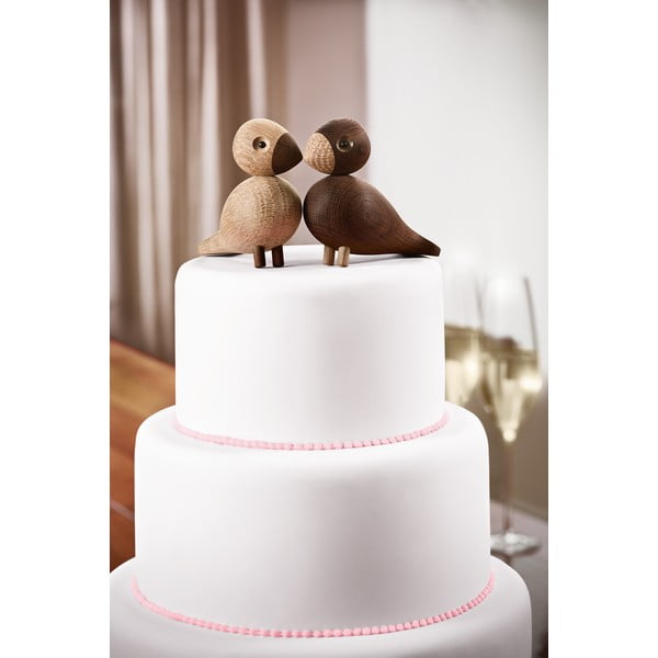 Set od 2 kipića od punog hrasta Kay Bojesen Danska Lovebirds-image-1