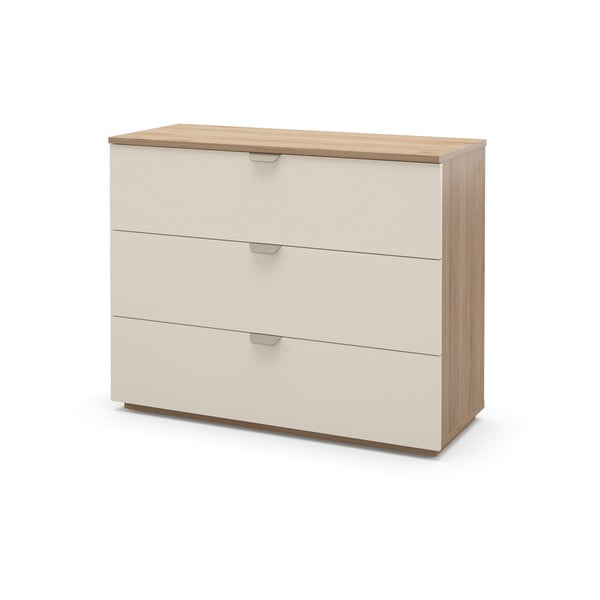 Krem/u prirodnoj boji komoda u dekoru hrasta 100x80x40 cm Dennis – Marckeric-image-2