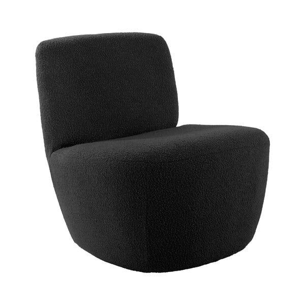 Crna fotelja od bouclé tkanine Ada – Leitmotiv