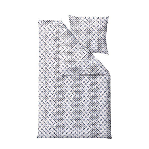 Bijela/plava pamučna posteljina za krevet za jednu osobu 140x200 cm Heirloom – Södahl-image-2