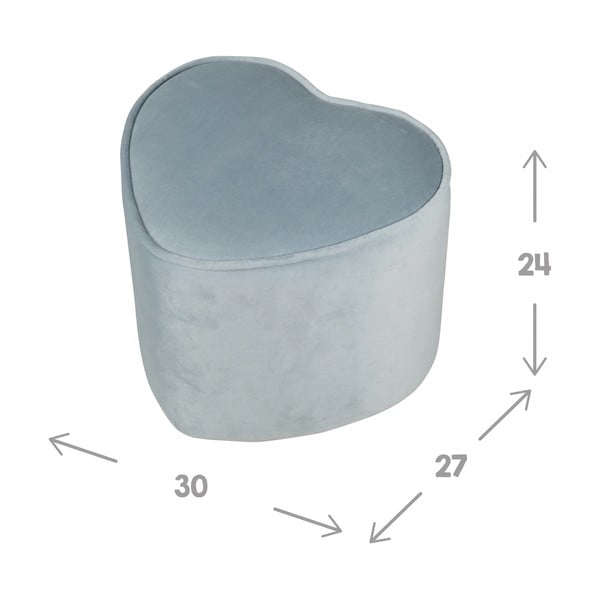 Svijetlo plavi baršunast dječji tabure Lil Sofa – Roba-image-2