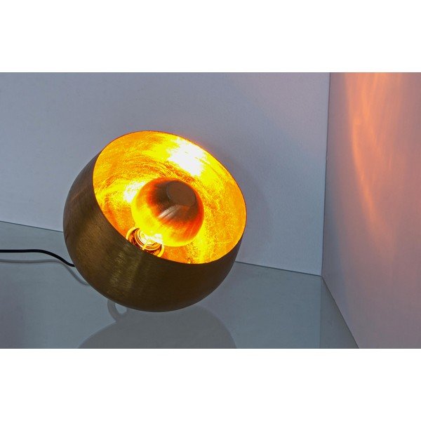 Metalna stolna lampa u zlatnoj boji s metalnim sjenilom (visina 24,5 cm) Ishan – Bizzotto-image-1