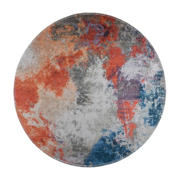 Plavo-narančasti perivi okrugli tepih ø 100 cm – Vitaus