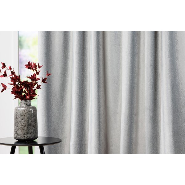 Siva zavjesa od samta 140x260 cm Roma – Mendola Fabrics-image-3