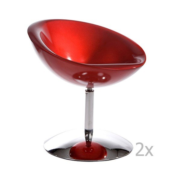 Set od 2 crvene okretne stolice Kokoon Design Bowl-image-1