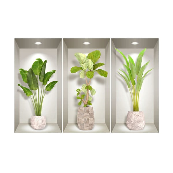 3 zidne 3D samoljepljive naljepnice Ambiance Banana Trees-image-2