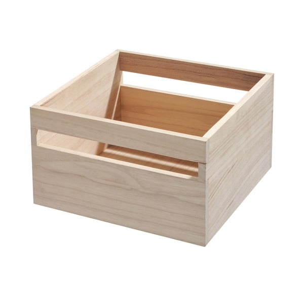 Kutija za pohranu od drveta paulovnije IDesign Eco Wood, 25,4 x 25,4 cm