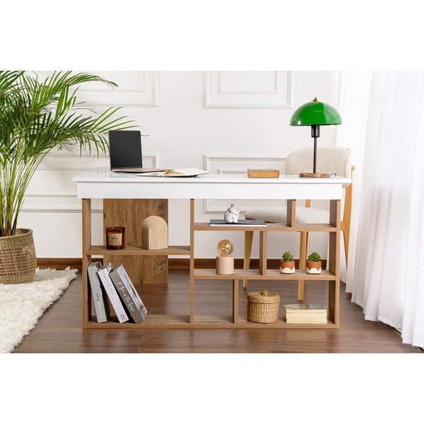 Radni stol u dekoru bora 120x130 cm Vesper – Kalune Design-image-3