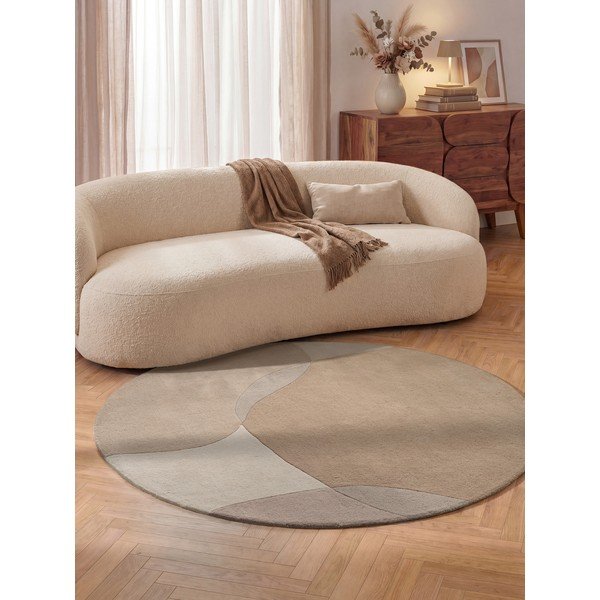 Bež vunen okrugao tepih ø 200 cm Ovia – Villeroy&Boch-image-1