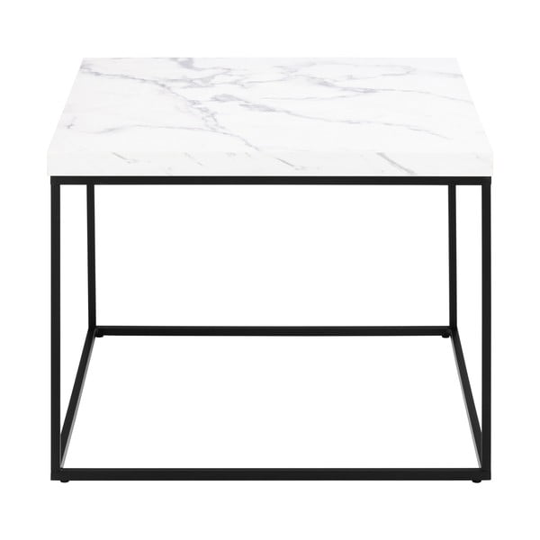 Bijeli stolić za kavu s pločom stola u mramornom dekoru 60x60 cm Barossa – Actona