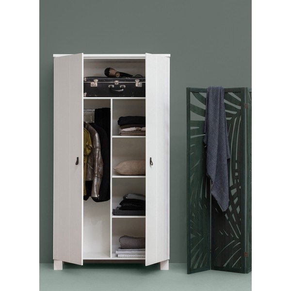 Bijeli ormar od masivnog bora 111x202 cm Ties – WOOOD-image-1