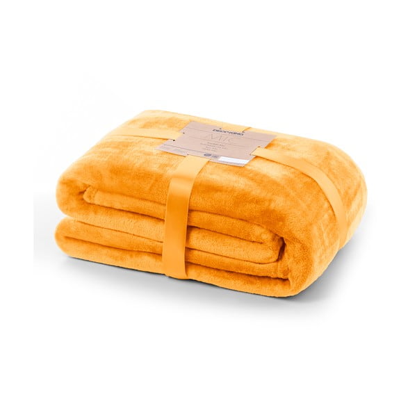 Narančasta deka od mikrovlakana DecoKing Mic, 220 x 240 cm
