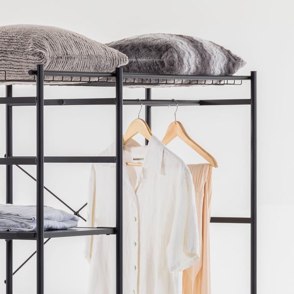 Crni ormar za odjeću Kave Home Storn, visina 182 cm-image-1