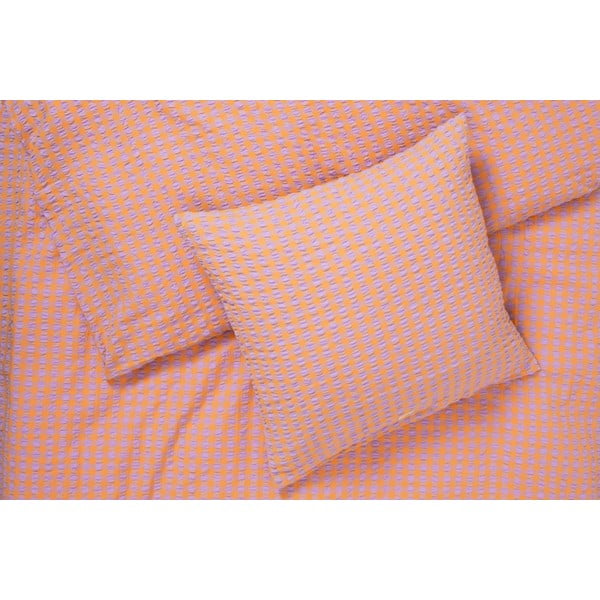 Narančasta-svjetlo ljubičasta posteljina za krevet za jednu osobu od krepa 140x200 cm Bæk&Bølge – JUNA-image-2