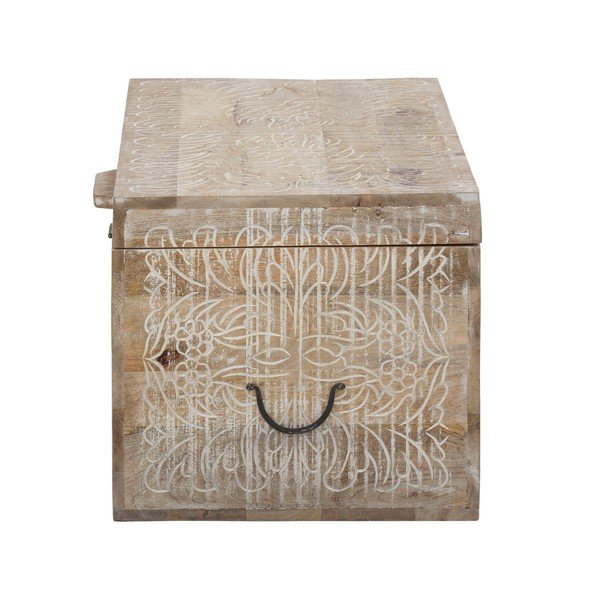 Škrinja od masivnog manga u prirodnoj boji 45x50 cm Malati – Støraa-image-4