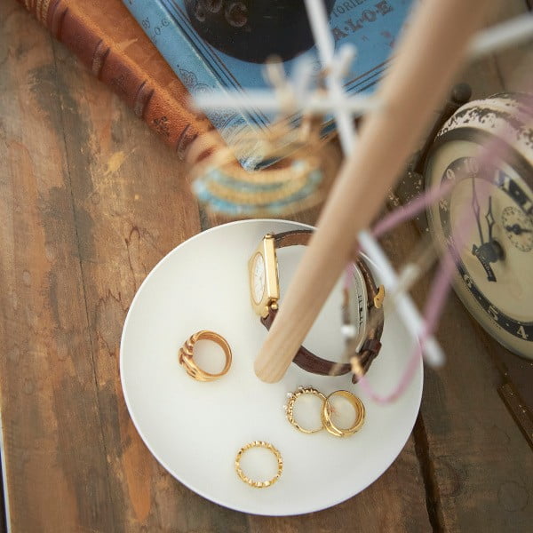 Bijeli stalak za nakit sa detaljima od bukovine YAMAZAKI Tosca Branch-image-2