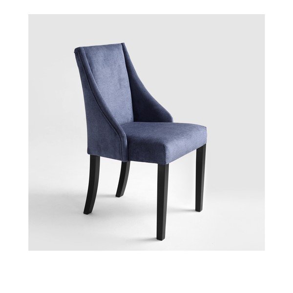 Tamnoplava blagovaonska stolica s crnim nogama Custom Form Venti-image-1
