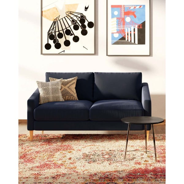 Tamno plava baršunasti sofa 170 cm Karoto – Ame Yens-image-1