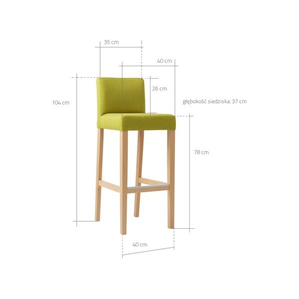 Crvena barska stolica s prirodnim nogama Custom Form Wilton-image-2