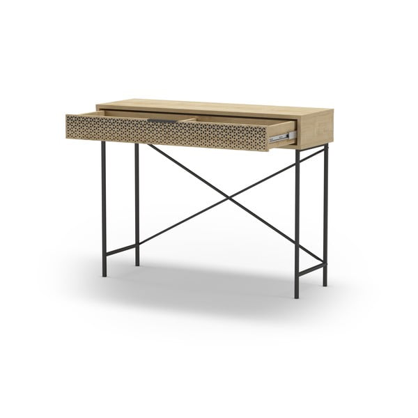 Pomoćni stol u dekoru hrasta u prirodnoj boji 35.5x110 cm Ecrin – Marckeric-image-3