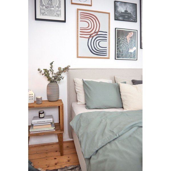 Mint zelena posteljina za krevet za jednu osobu od stonewashed pamuka Bonami Selection, 140 x 200 cm-image-3