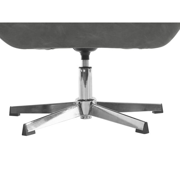 Siva fotelja od imitacije kože Naomi - Støraa-image-4