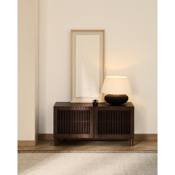 Tamno smeđi ormarić za cipele u dekoru jasena 98x50x43 cm Beyla – Kave Home-image-1