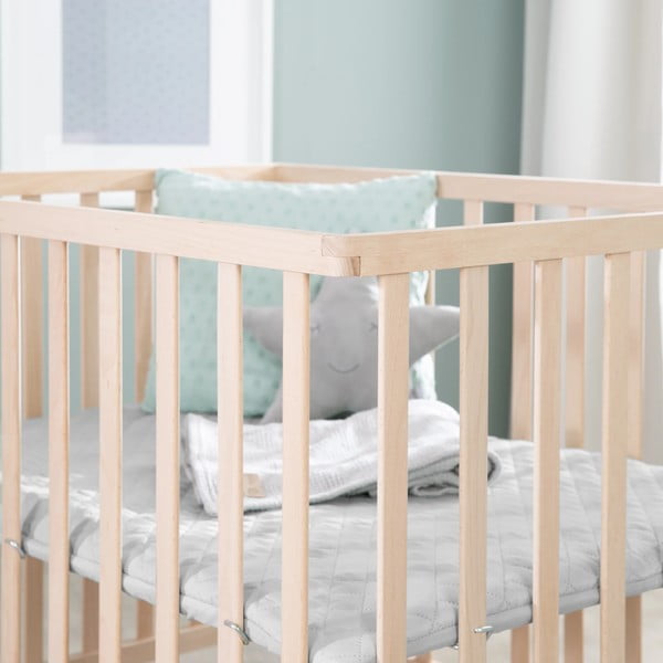 Sivi putni krevetić od masivne bukve 75x100 cm Roba style – Roba-image-1