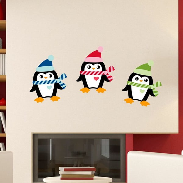 Set od 3 božićne naljepnice Ambiance Christmas Penguins