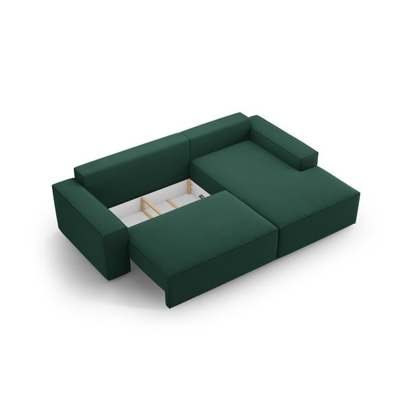 Zelena sklopiva kutna garnitura (s desnim kutom) Jodie – Micadoni Home-image-4