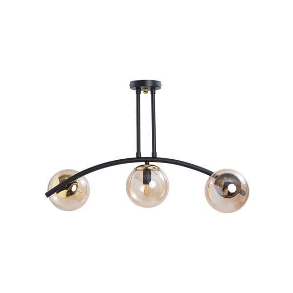 Žuta /crna stropna svjetiljka sa staklenim sjenilom ø 15 cm Yay – Squid Lighting