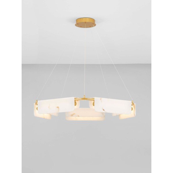 Krem/mjedena LED viseća svjetiljka u mramornom dekoru s mogućnosti zatamnjivanja ø 93 cm Aider – Nova Luce-image-3