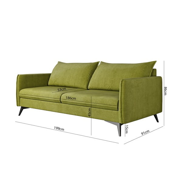Zelena sofa 199 cm Juli Bis – Ropez-image-3