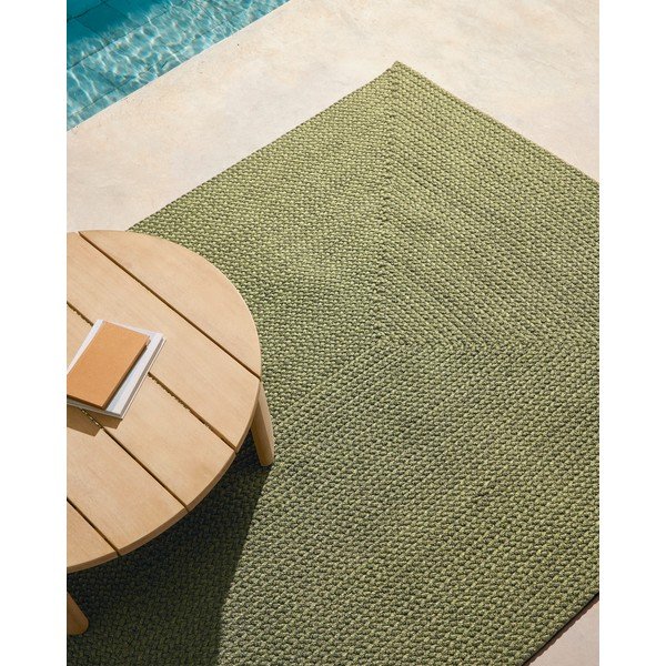 Zeleni unutarnji i vanjski tepih od recikliranih vlakna 160x230 cm Despas – Kave Home-image-1