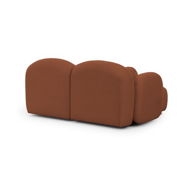 Kutna garnitura od bouclé tkanine boja terakote (s lijevim kutom/s ležaljkom) Orbit – Ropez-image-3