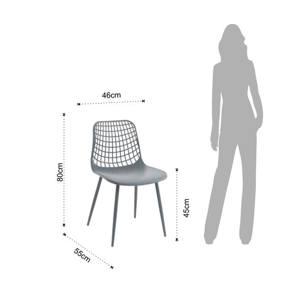 Sive blagovaonske stolice u setu 2 kom Nairobi – Tomasucci-image-4