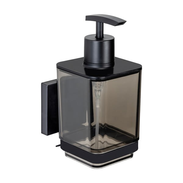 Crni plastičan samoljepljiv dozator sapuna 340 ml Quadro – Wenko-image-3