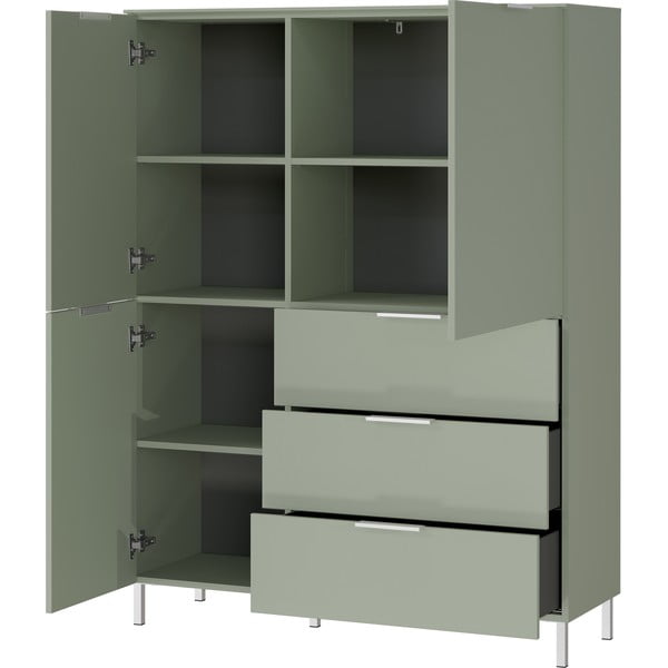 Svijetlo zelena visoka komoda 109x146 cm Kenora - Germania-image-2