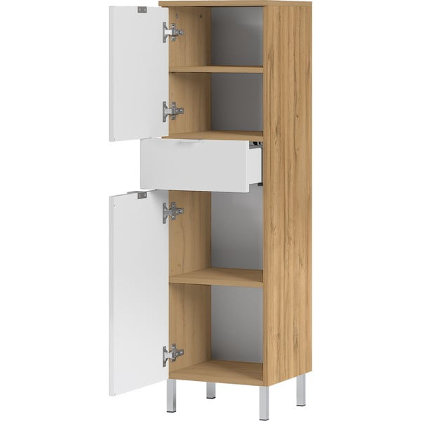 Bijeli ormarić za umivaonik s hrastovim dekorom Germania Mauresa, visina 120 cm-image-2