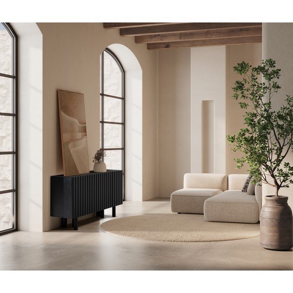 Crna komoda od masivnog manga 160x80x40 cm Tamira – MOME-image-1