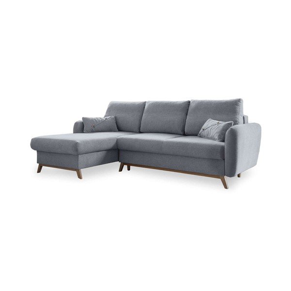 Svijetlosiva kutna garnitura na razvlačenje Miuform Scandic Lagom, lijevi kut