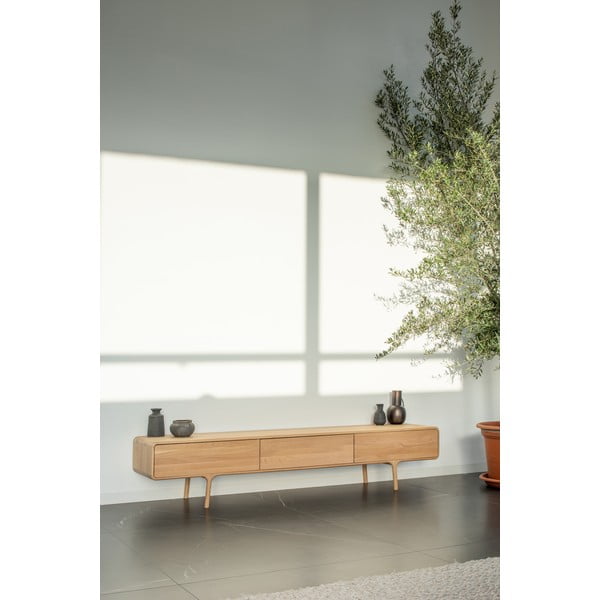 TV komoda od masivnog hrasta s 3 ladice Gazzda Fawn-image-1