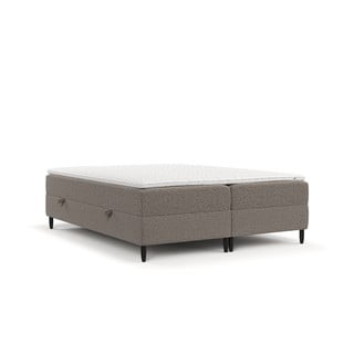 Smeđi boxspring krevet s prostorom za pohranu 200x200 cm Malte – Maison de Rêve
