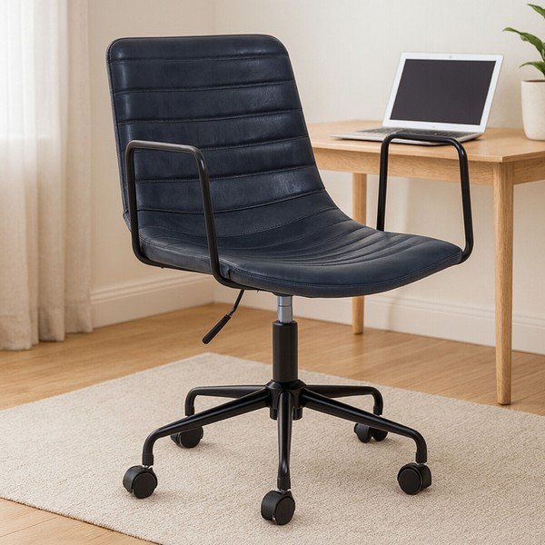 Tamno siva uredska stolica od umjetne kože Forbes – Premier Housewares-image-3
