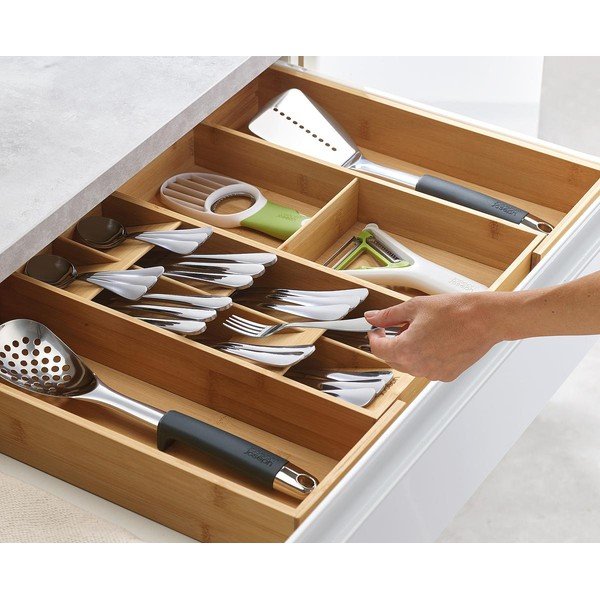 Prilagodljiv organizator pribora od bambusa u prirodnoj boji 32 x 40 cm DrawerStore Bamboo – Joseph Joseph-image-1
