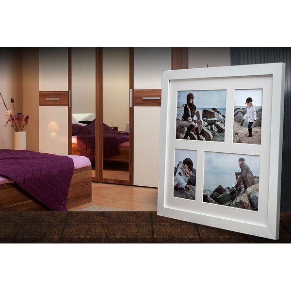 Bijeli okvir za 4 fotografije Styler Narvik, 39 x 39 cm-image-1