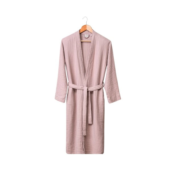 Ružičasti kućni ogrtač od muslina S/M Kimono – Foutastic