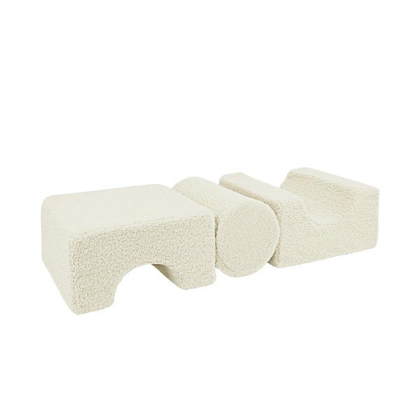Bijeli set mekanih igrački od pjene 3 kom od boucle tkanine visina 30 cm 83x45 cm – Meowbaby-image-4