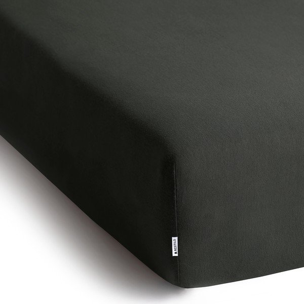 Tamno siva plahta s gumom od jeseya 180x200 cm Amber – Restilo-image-2